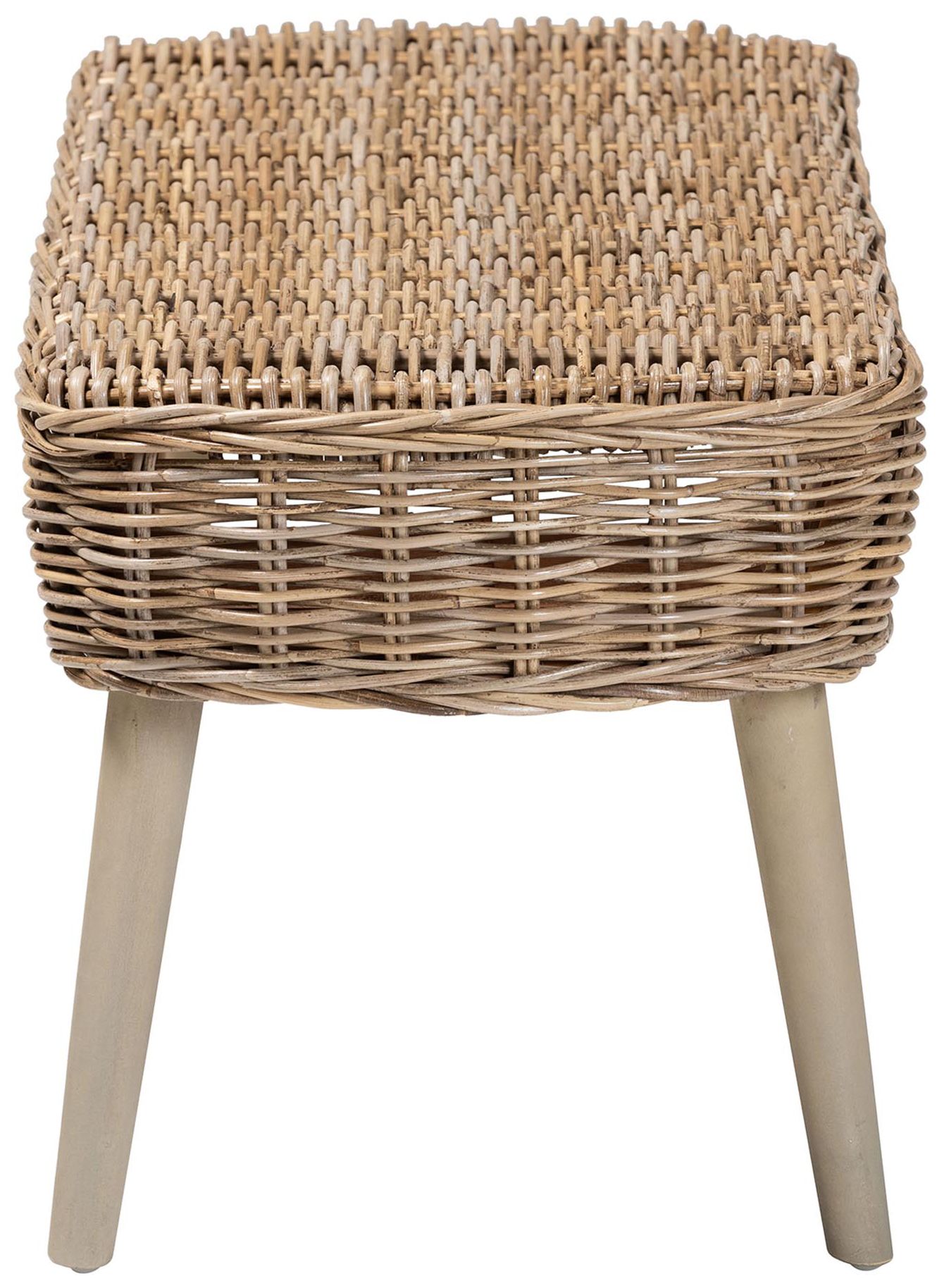 Image 4 bali & pari Raisa Natural Kubu Rattan and Grey Acacia Wood Accent Bench more views