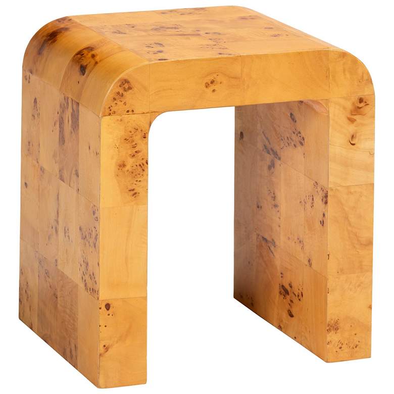 Image 1 bali & pari Revelle Natural Light Mappa Burl Wood End Table