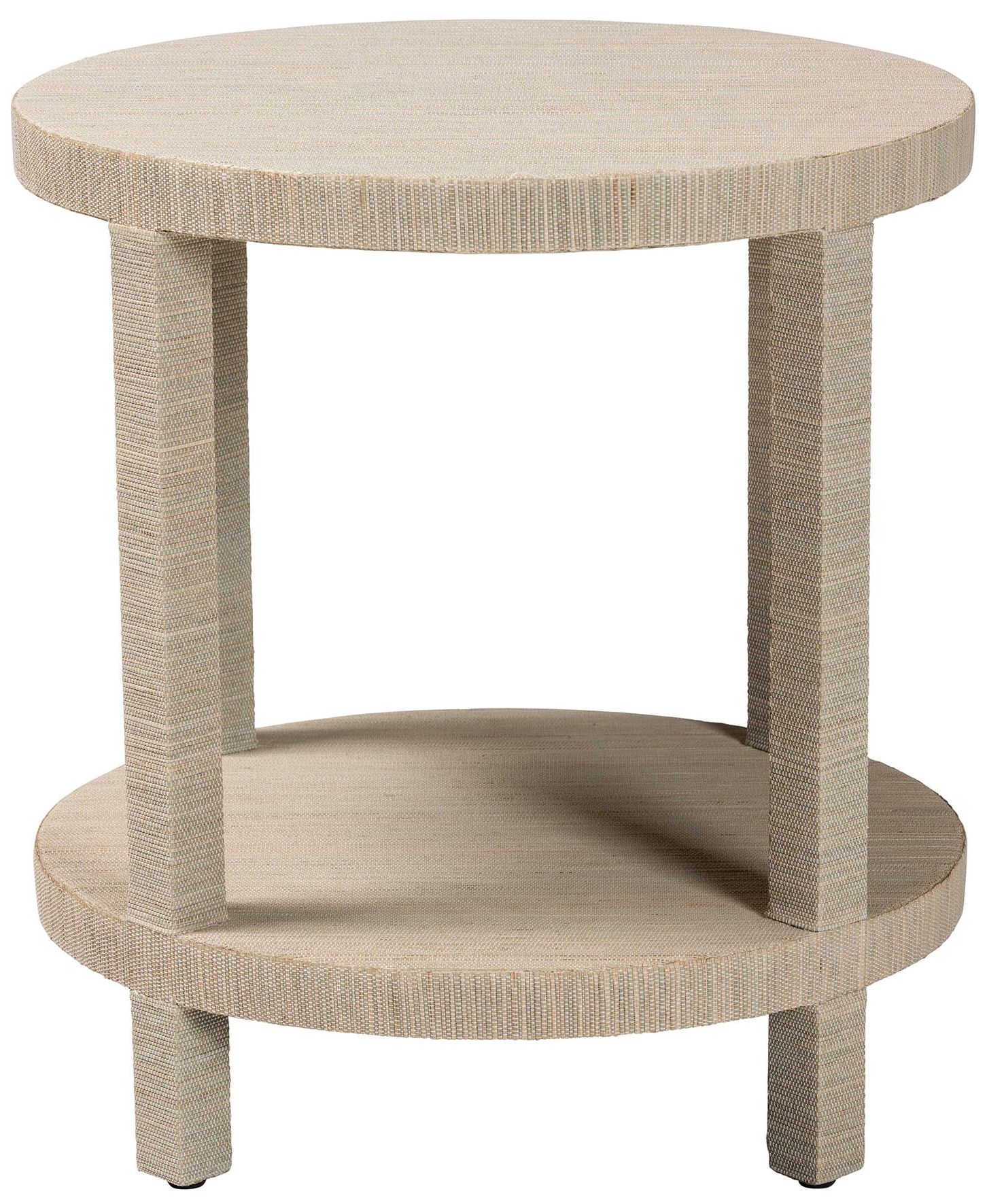 Thumbnail3 of bali & pari Rocco Bohemian Woven Grasscloth End Table more views