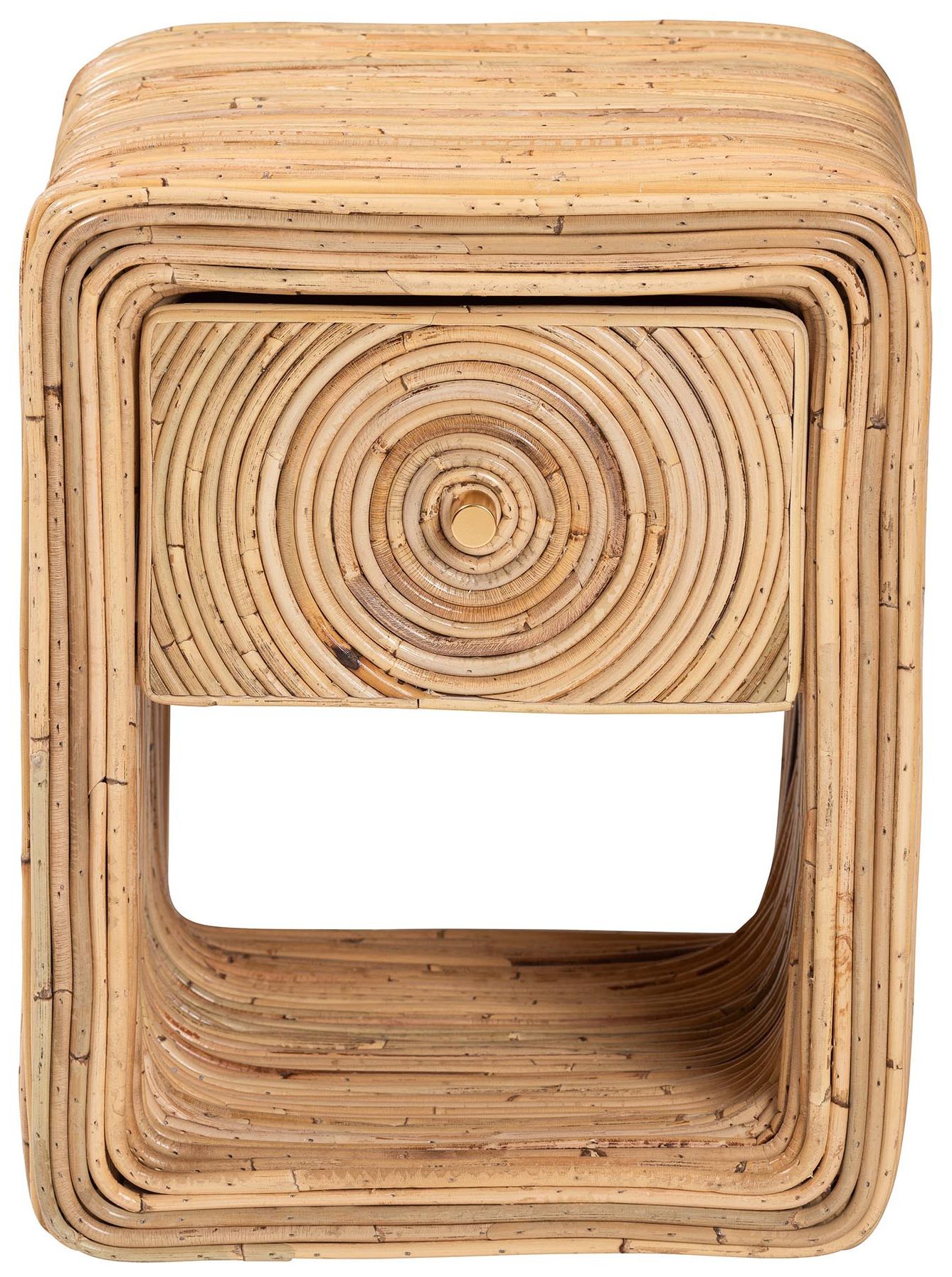 Thumbnail4 of bali & pari Rosina Bohemian Natural Rattan 1-Drawer Nightstand more views