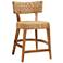 bali & pari Sabit Bohemian Seagrass and Mahogany Wood Counter Stool
