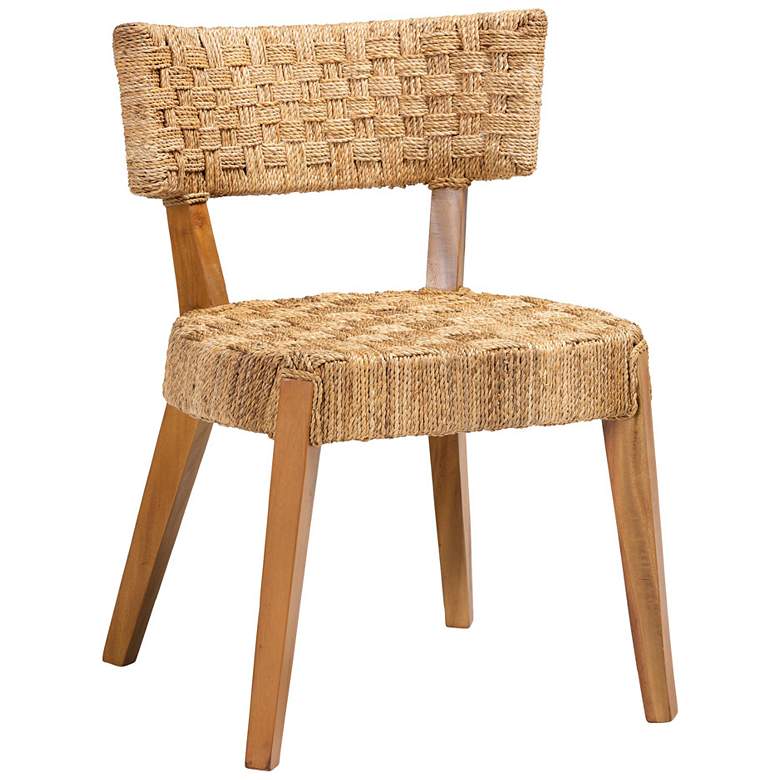 Image 1 bali & pari Sabit Bohemian Seagrass and Mahogany Wood Dining Chair