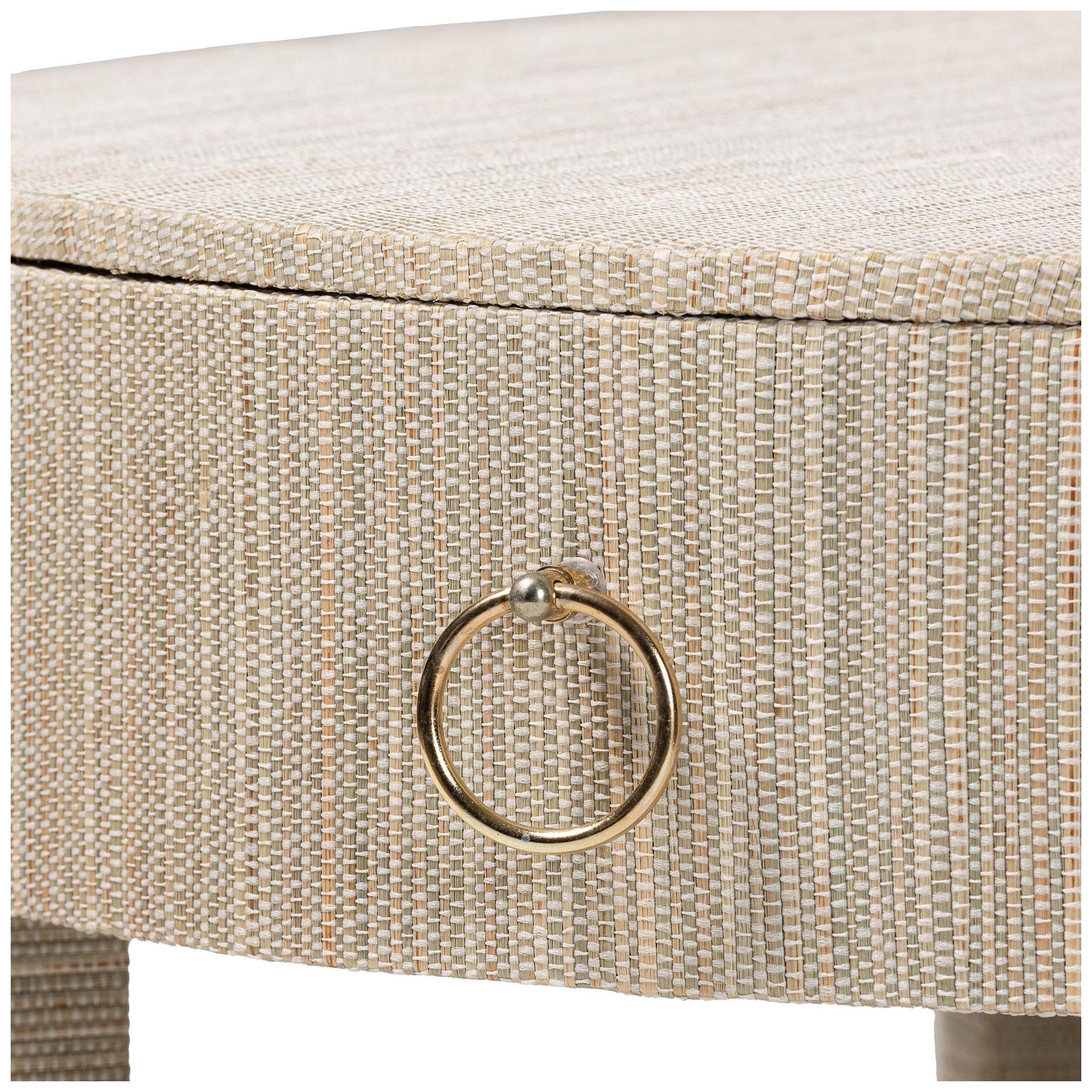 Image 7 bali & pari Sadia Bohemian Woven Natural Grasscloth 1-Drawer Nightstand more views
