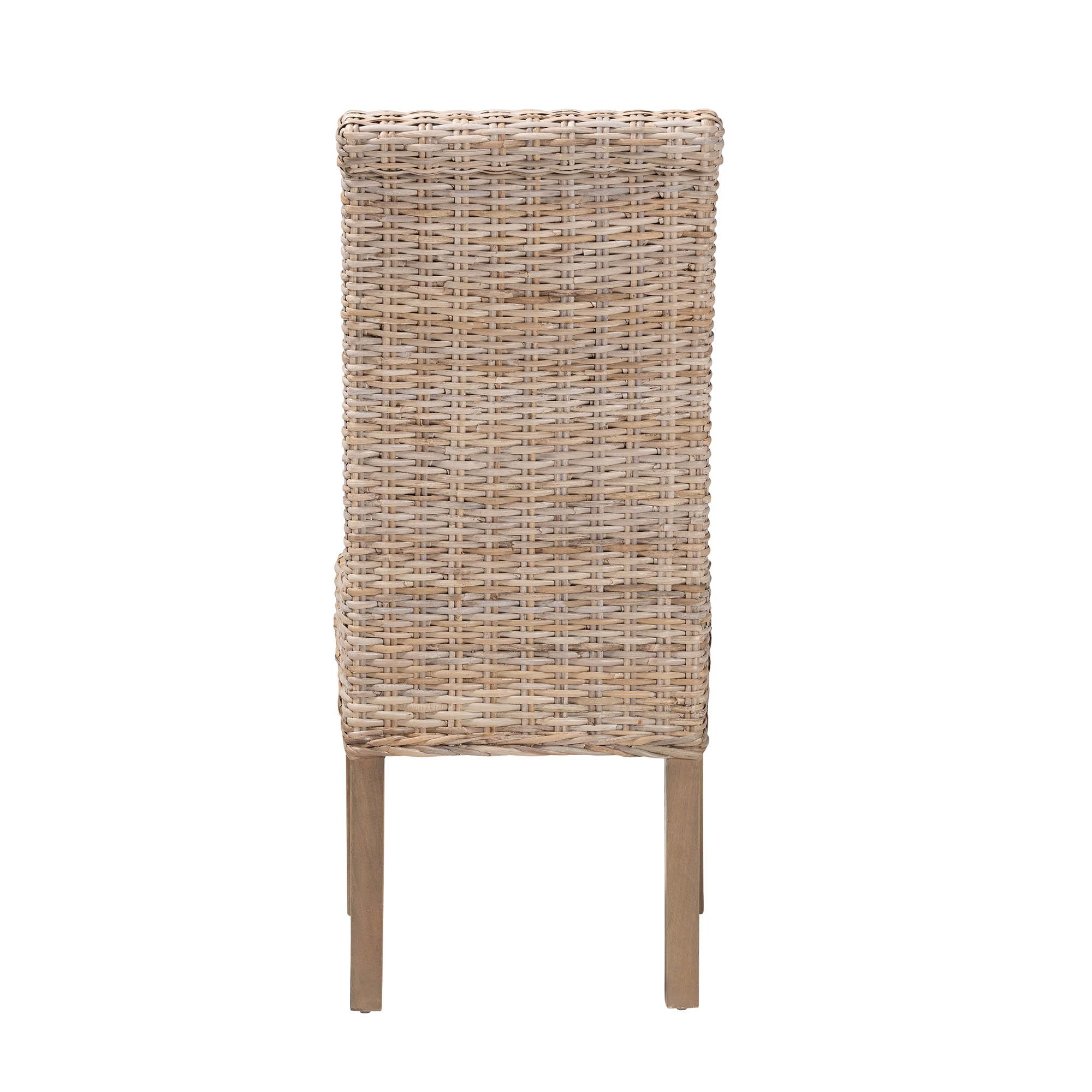 Image 6 bali & pari Santiago Grey Natural Kubu Rattan and Mango Wood Dining Cha more views