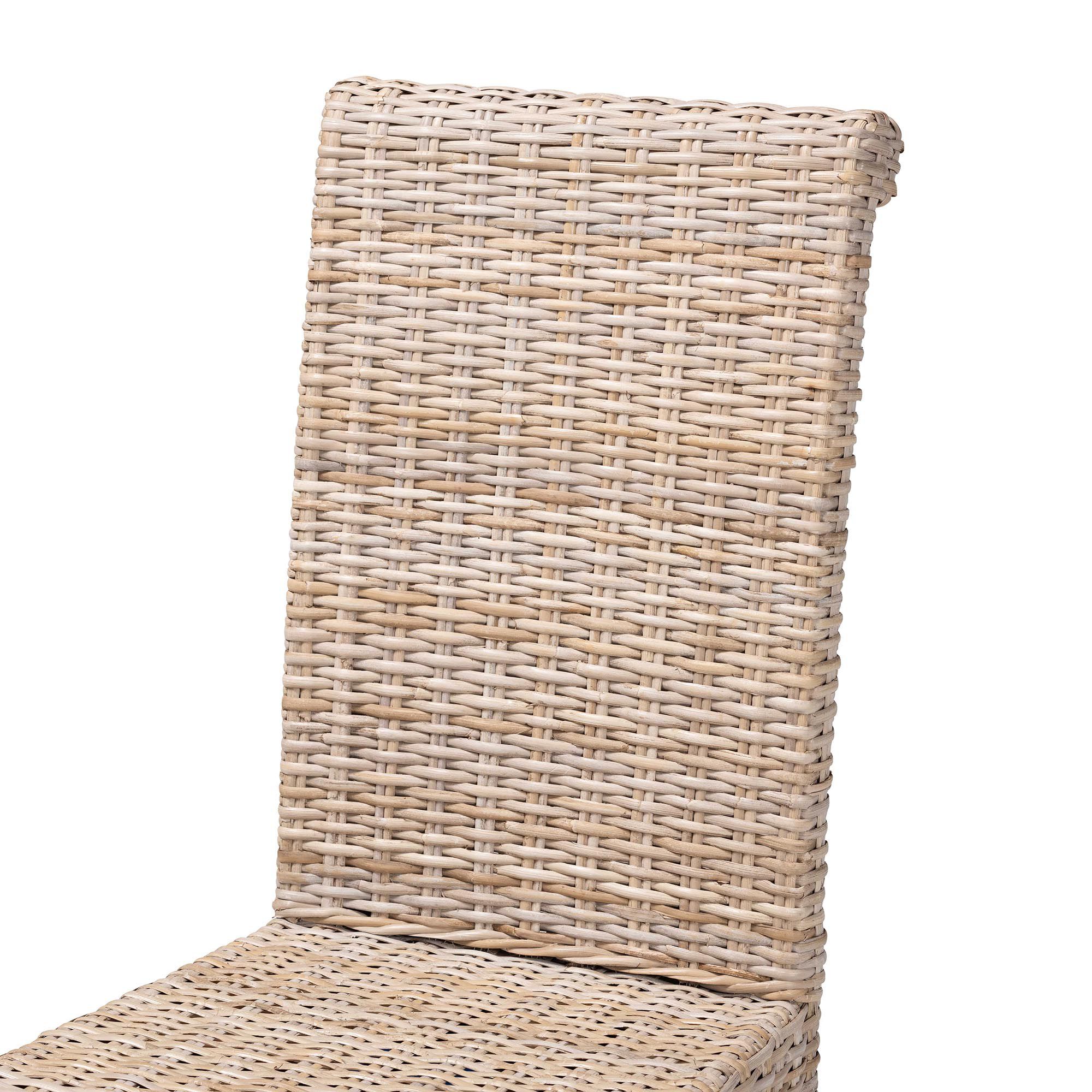 Image 7 bali & pari Santiago Grey Natural Kubu Rattan and Mango Wood Dining Cha more views