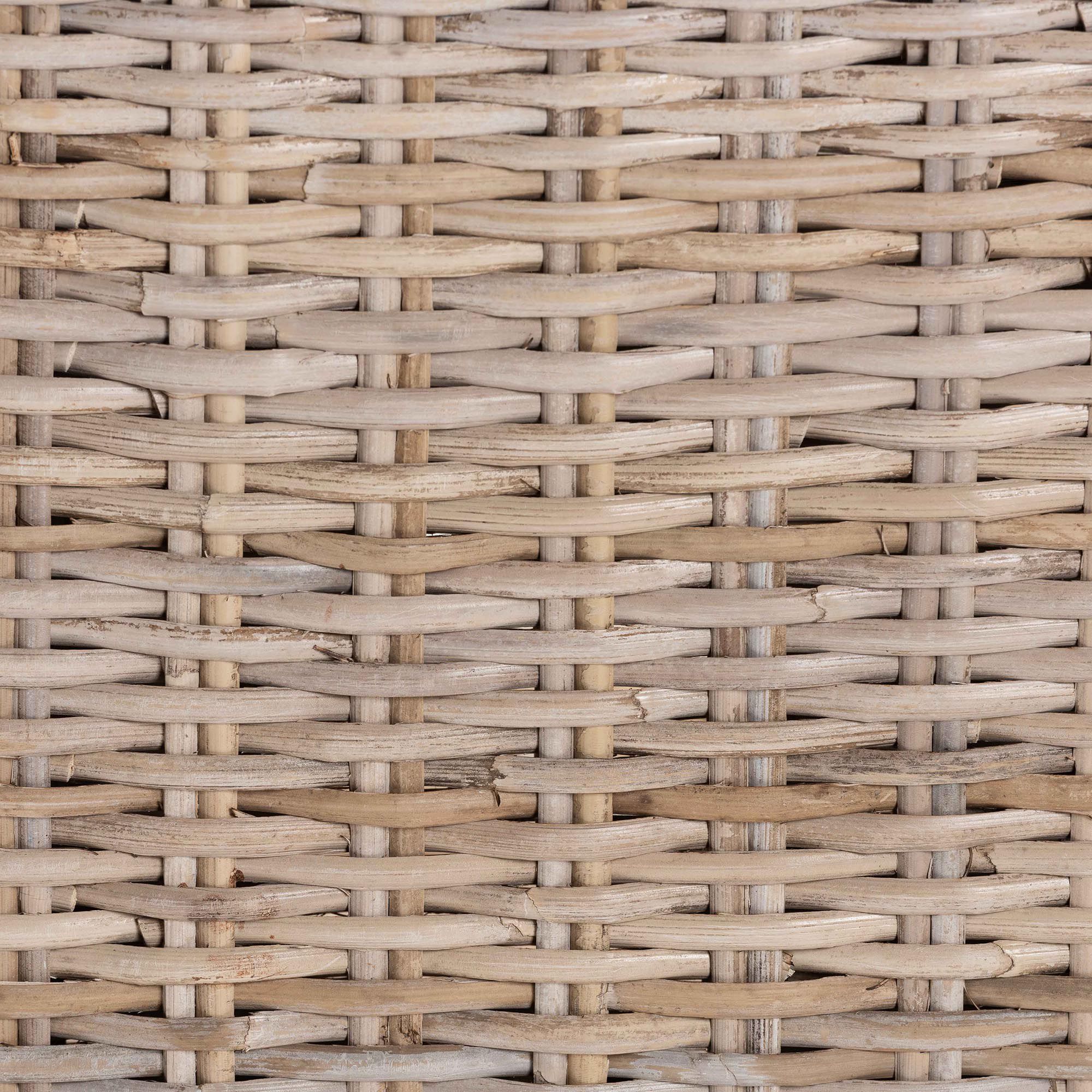 bali & pari Santiago Grey Natural Kubu Rattan and Mango Wood Dining Cha