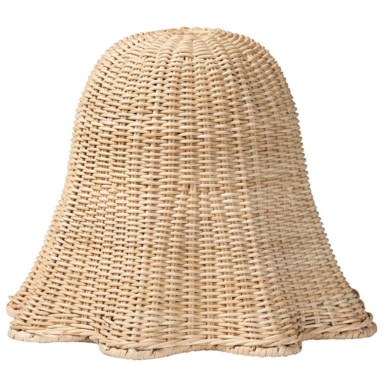Image 1 bali & pari Semira Bohemian Natural Scalloped Rattan Pendant Lampshade