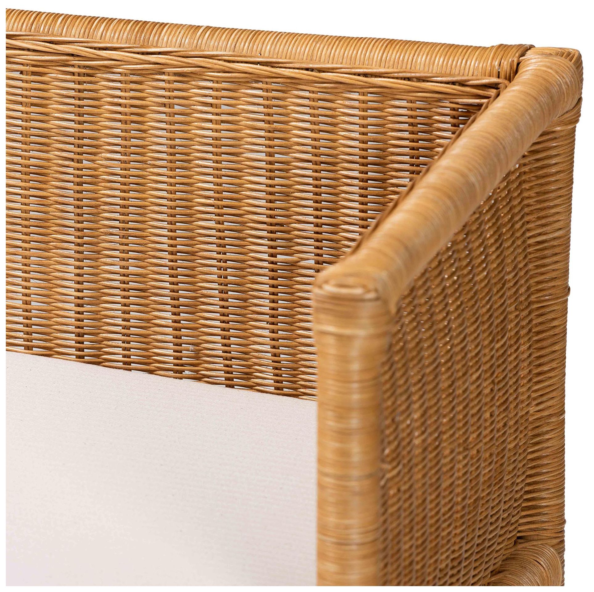 Image 7 bali & pari Seranay Bohemian Scallop Light Honey Rattan Accent Bench more views