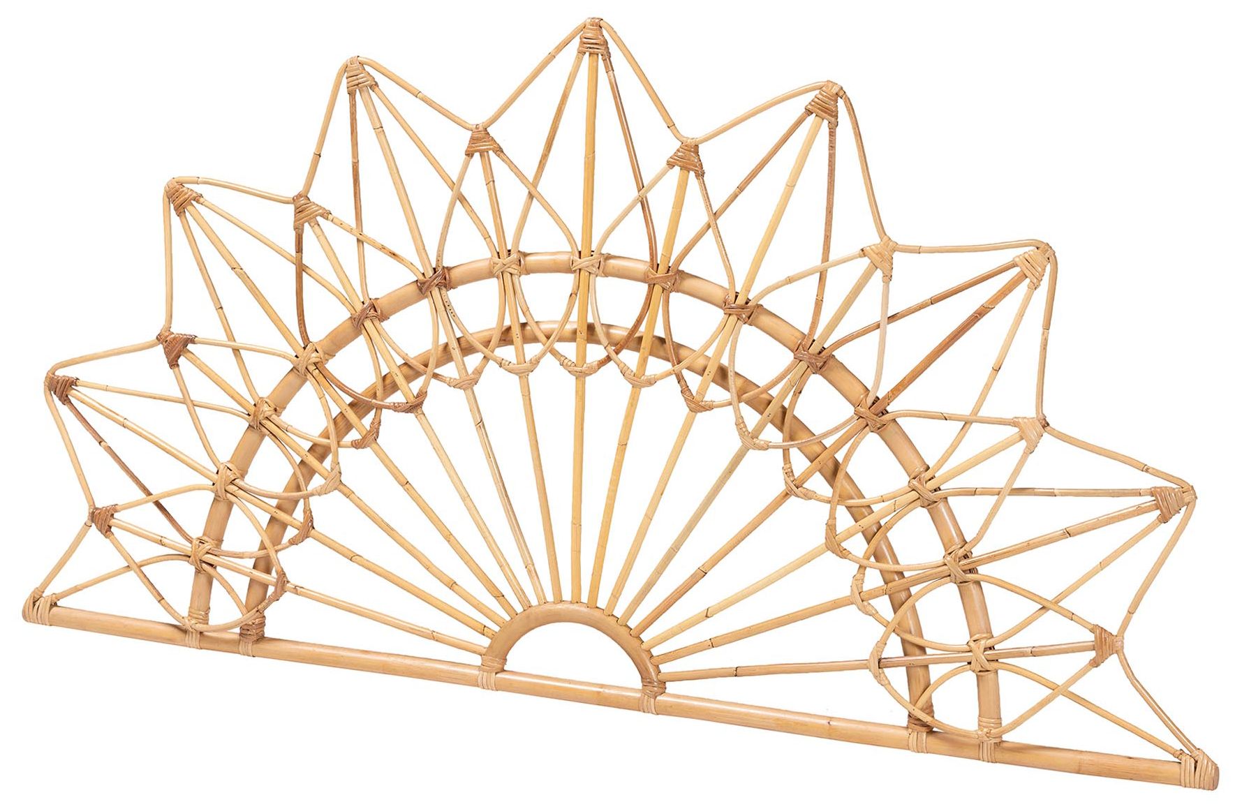 Image 2 bali & pari Solara Rattan Headboard - Wicker Wall-Mount Headboard, Quee