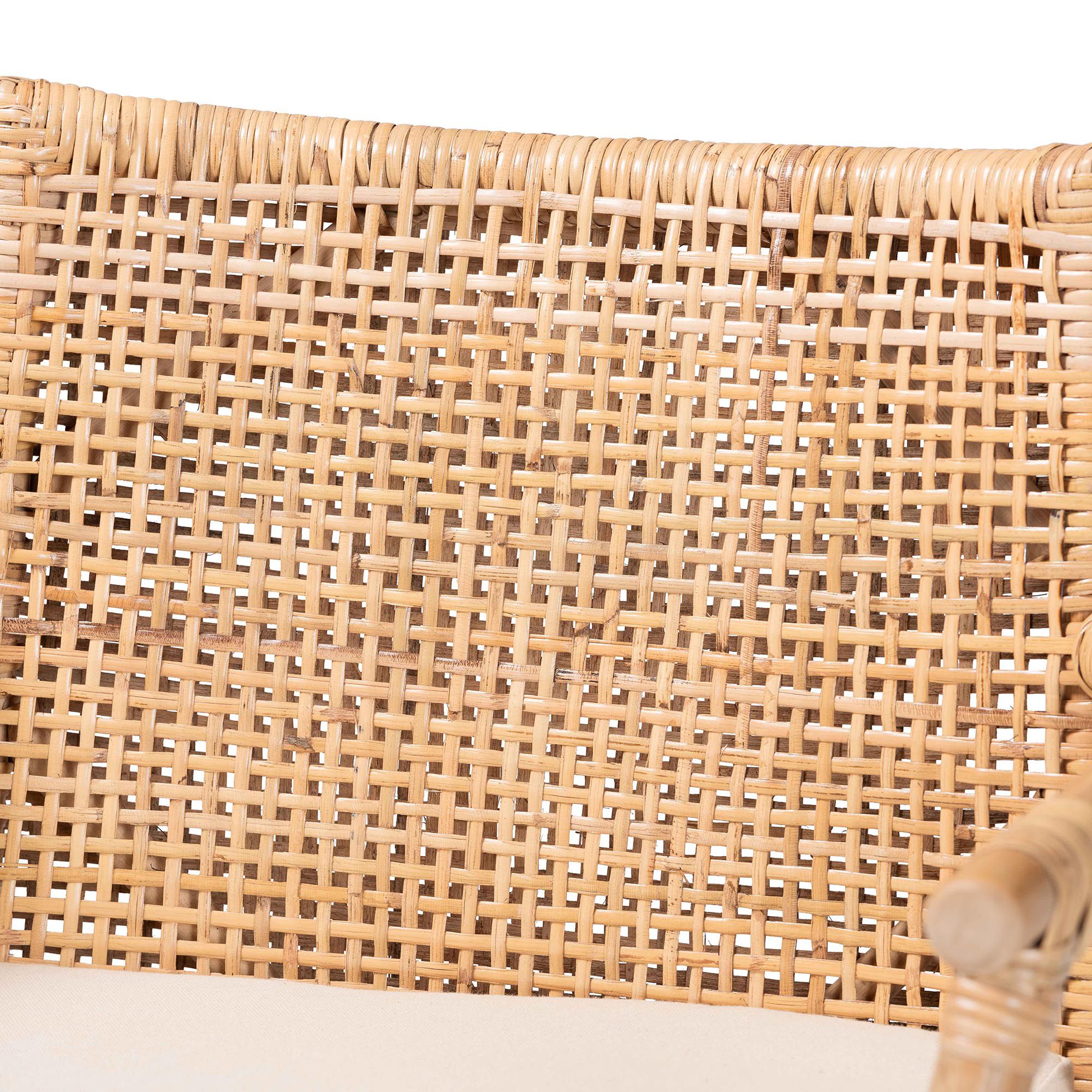 Image 5 bali & pari Storsel Bohemian Natural Rattan and Teak Wood Counter Stool more views