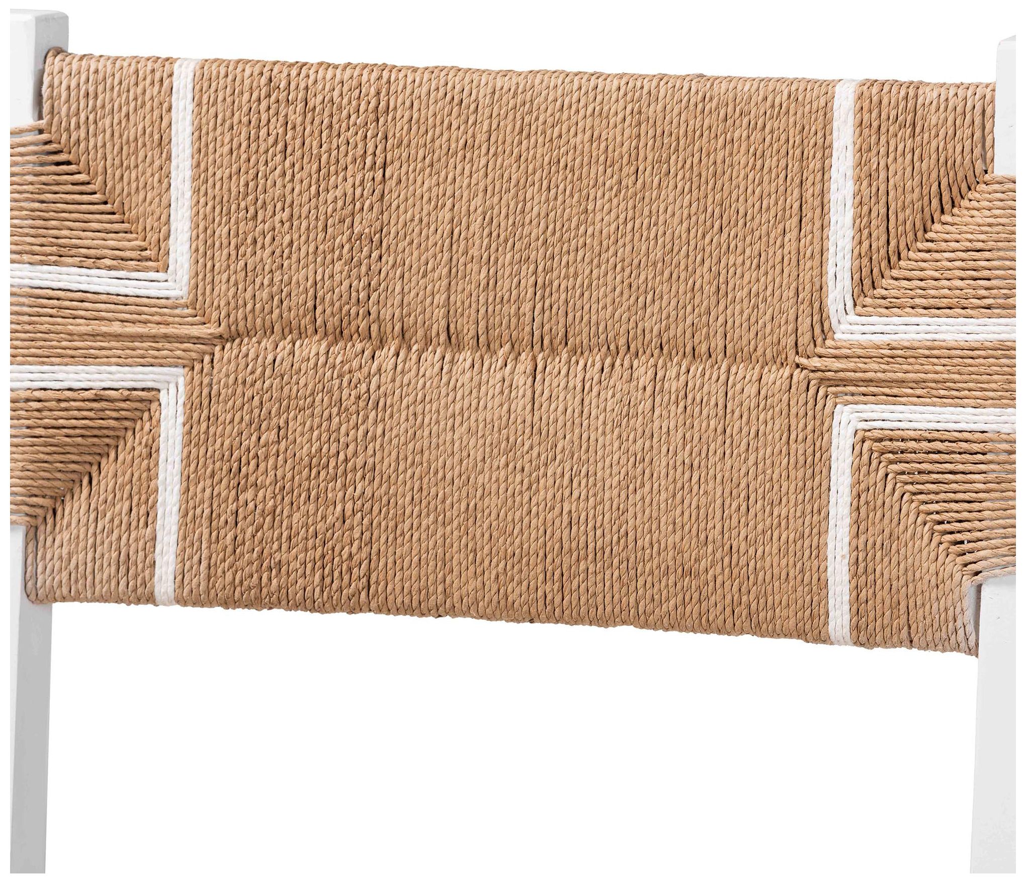 Image 5 bali & pari Talli Bohemian Paper Loom and White Mahogany Wood Bar Stool more views