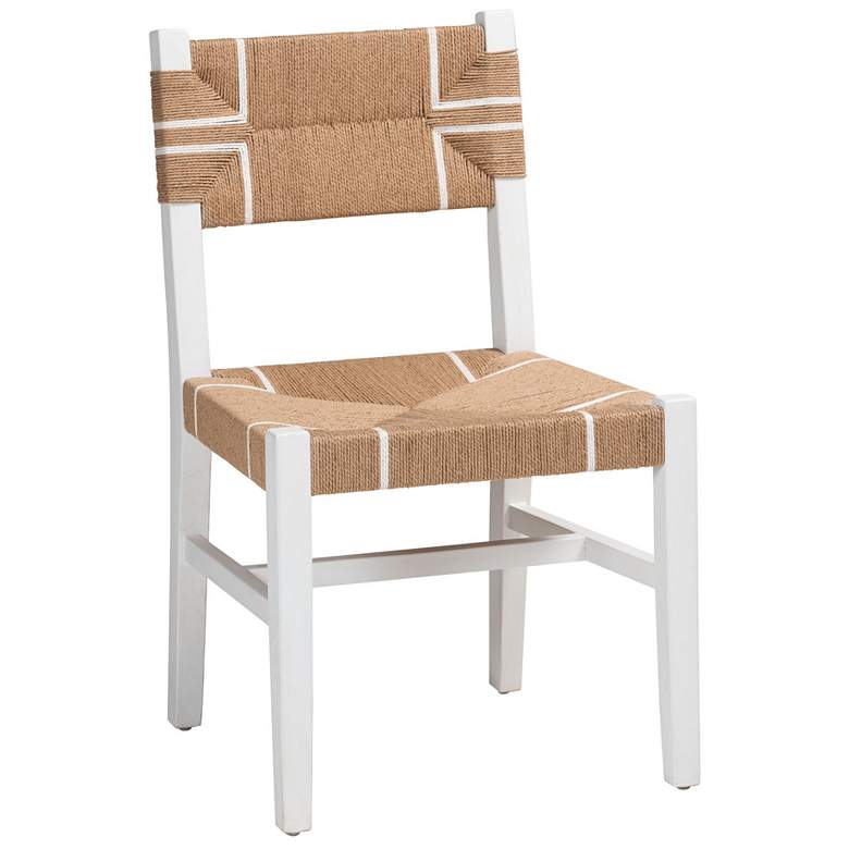 Image 1 bali & pari Talli Bohemian Paper Loom and White Mahogany Wood Dining Ch