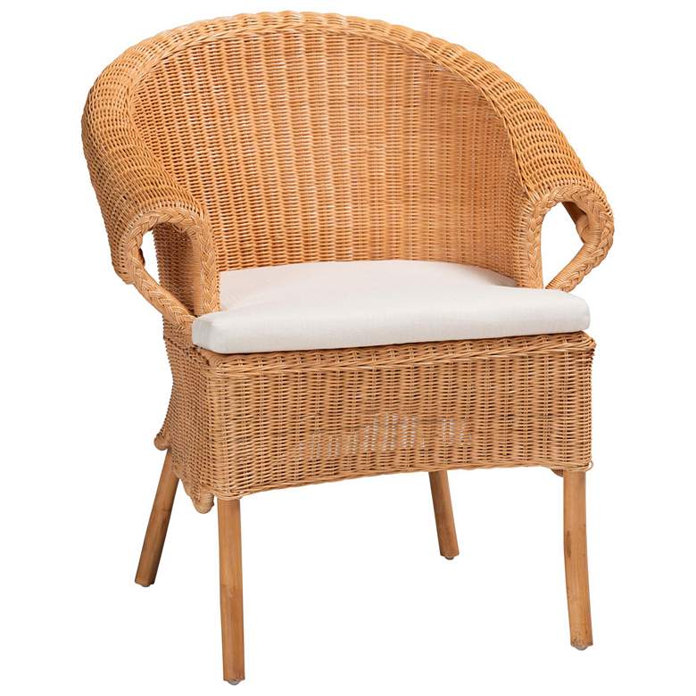Image 1 bali & pari Tamara Bohemian Braided Honey Rattan Dining Chair