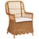 bali & pari Teresa Bohemian Light Honey Scalloped Rattan Arm Chair