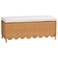 bali & pari Teresa Bohemian Light Honey Scalloped Rattan Ottoman Bench