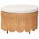 bali & pari Teresa Bohemian Light Honey Scalloped Rattan Ottoman
