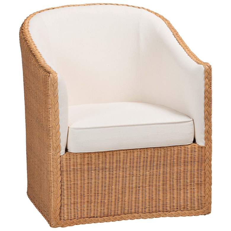 Image 1 bali & pari Tessa Bohemian Light Honey Rattan Arm Chair