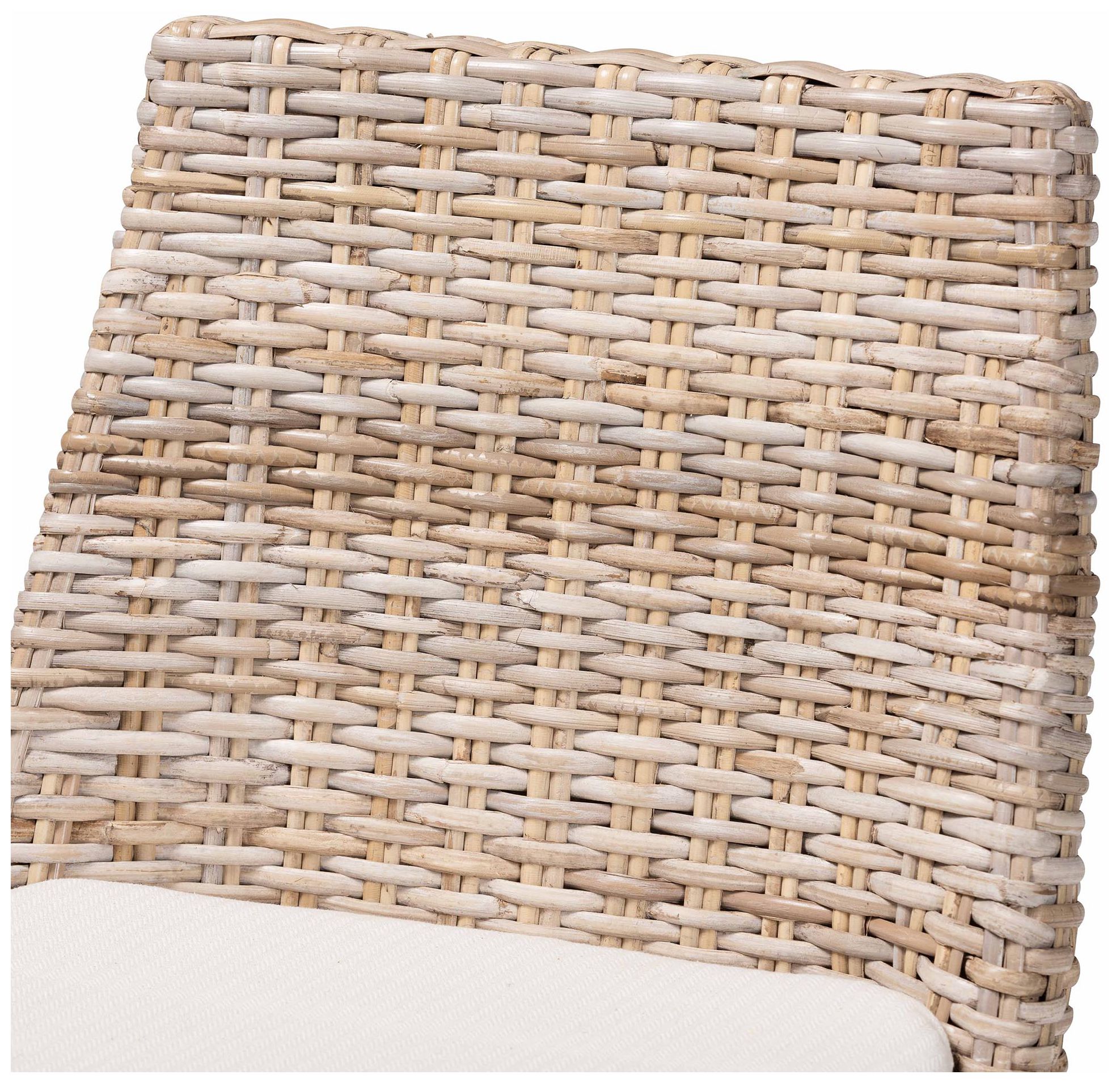 Image 6 bali & pari Toby Grey Kubu Rattan and Mahogany Wood Counter Stool more views
