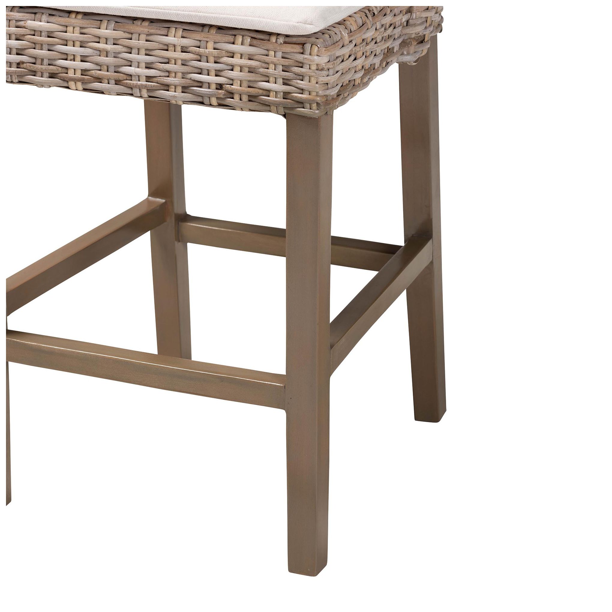 Image 7 bali & pari Toby Grey Kubu Rattan and Mahogany Wood Counter Stool more views