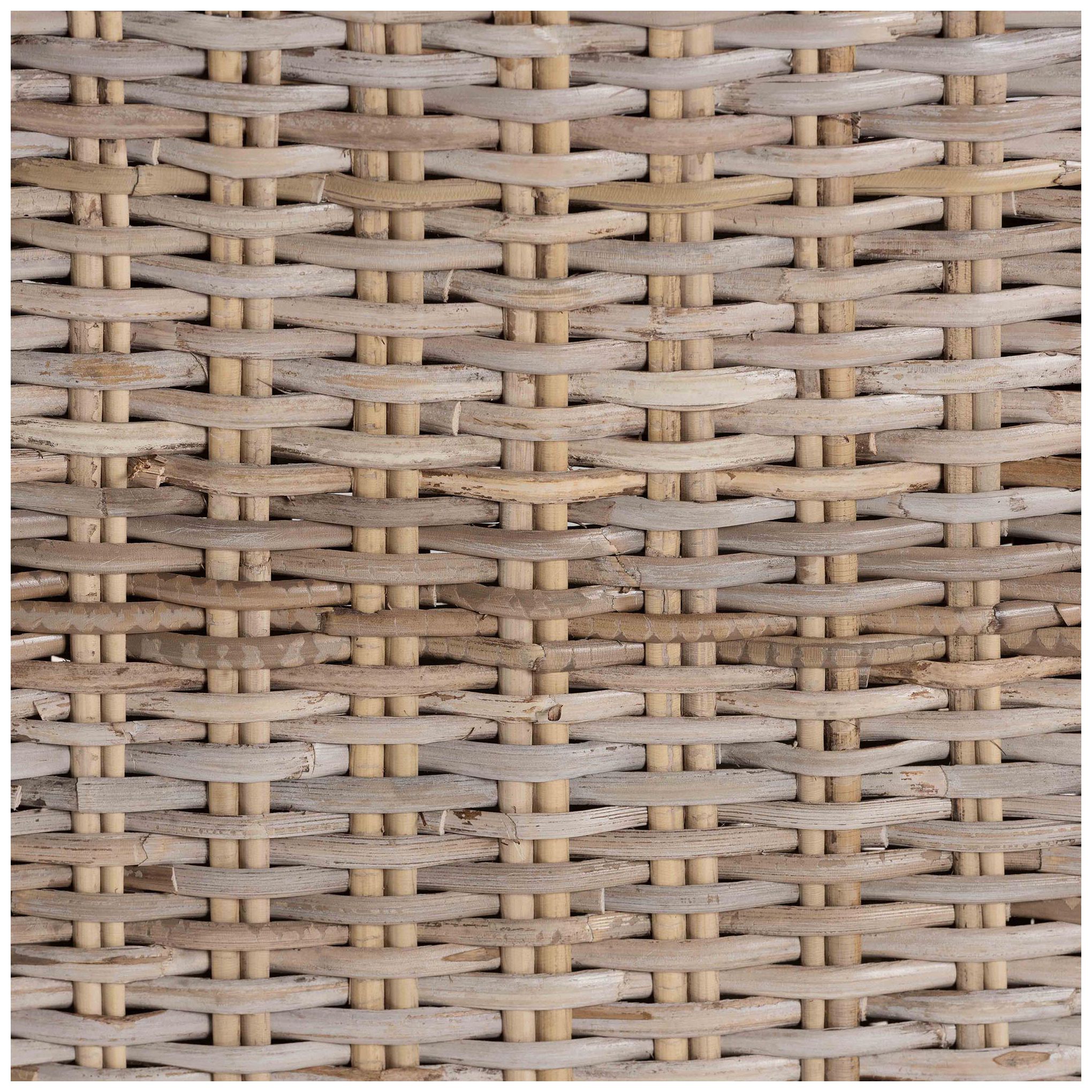bali & pari Toby Grey Kubu Rattan and Mahogany Wood Counter Stool