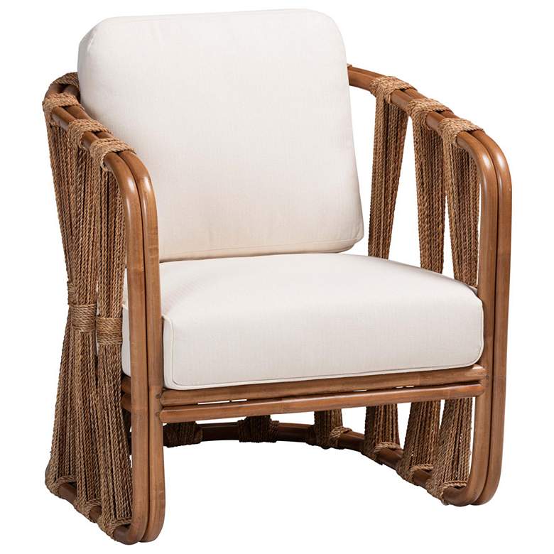 Image 1 bali & pari Westham Bohemian Natural Rattan and Seagrass Arm Chair