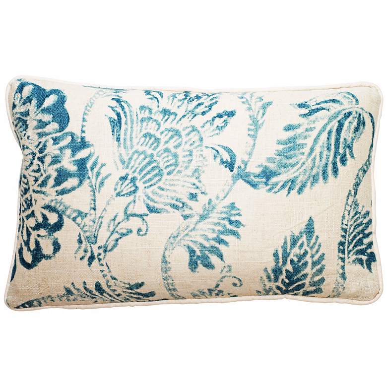 Image 1 Bali Antique Blue 17 inch Wide Linen Throw Pillow