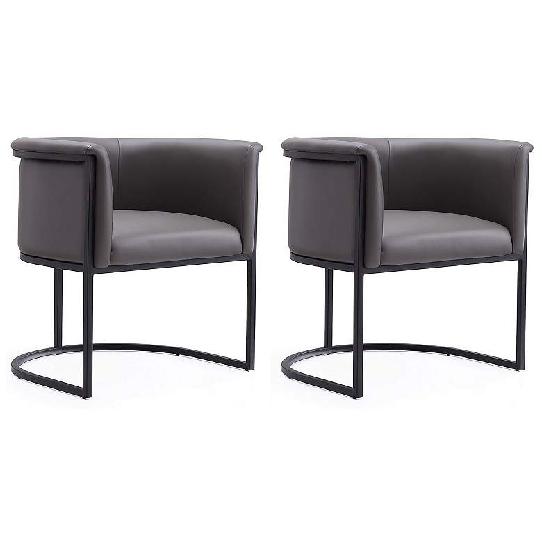Image 1 Bali Dining Chair in Pebble and Black, Set of 2