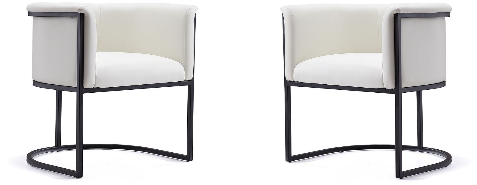 Image 2 Bali Dining Chair in White and Black (Set of 2) more views