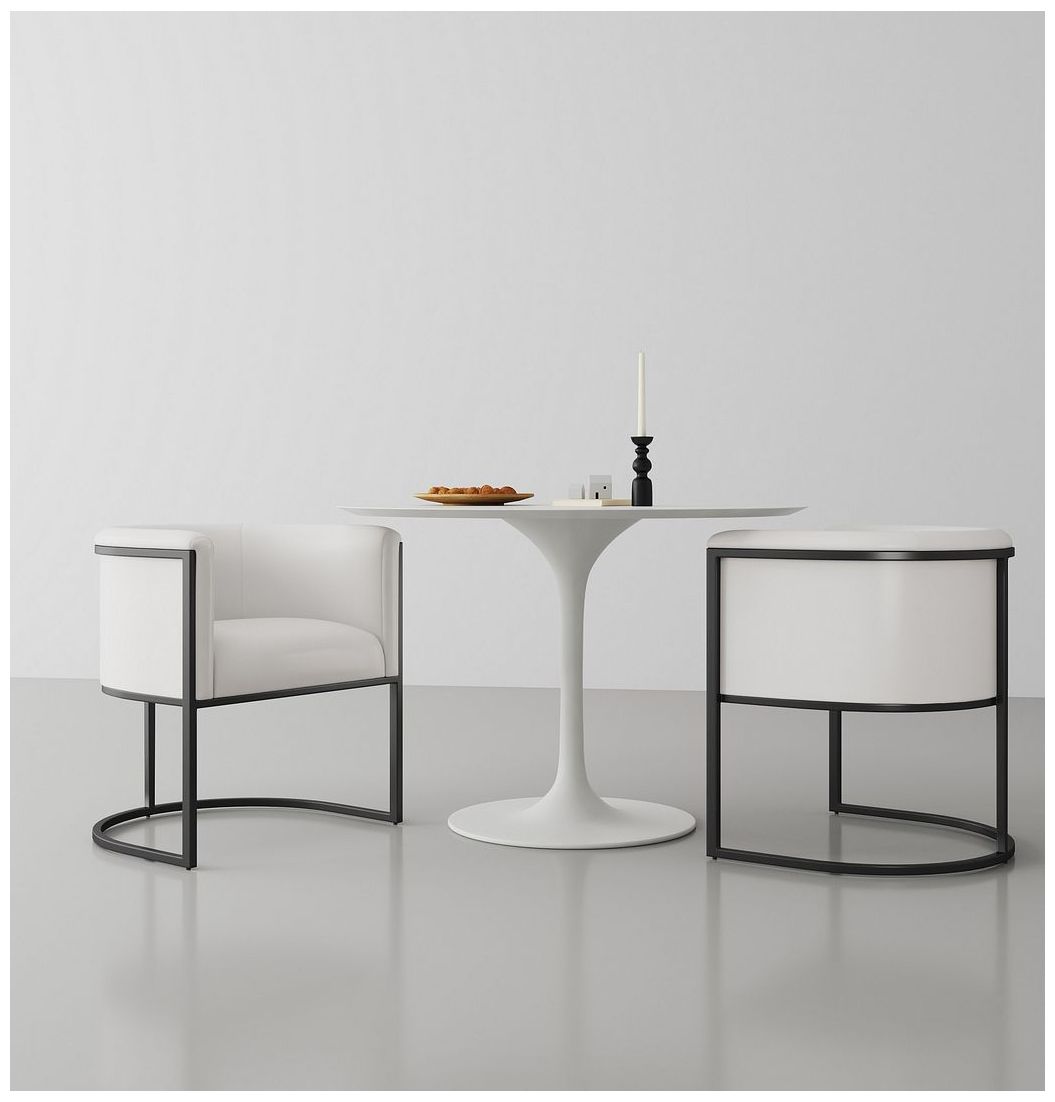 Image 3 Bali Dining Chair in White and Black (Set of 2) more views