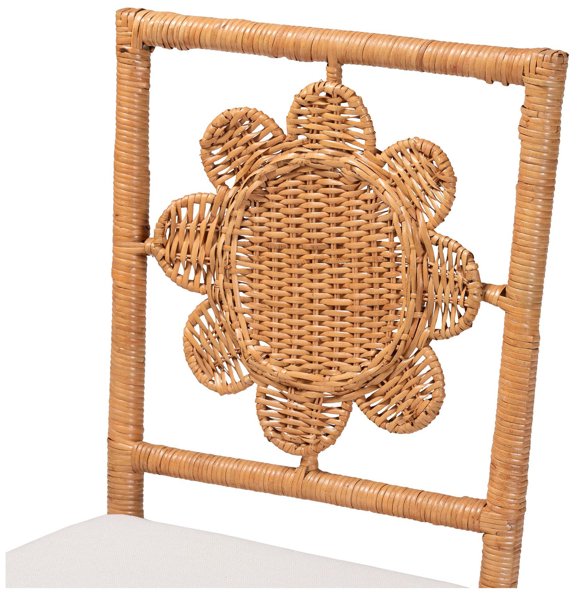 Image 5 bali & pari Abagale Rattan 2-Piece Dining Chair Set with Removable Cushion more views