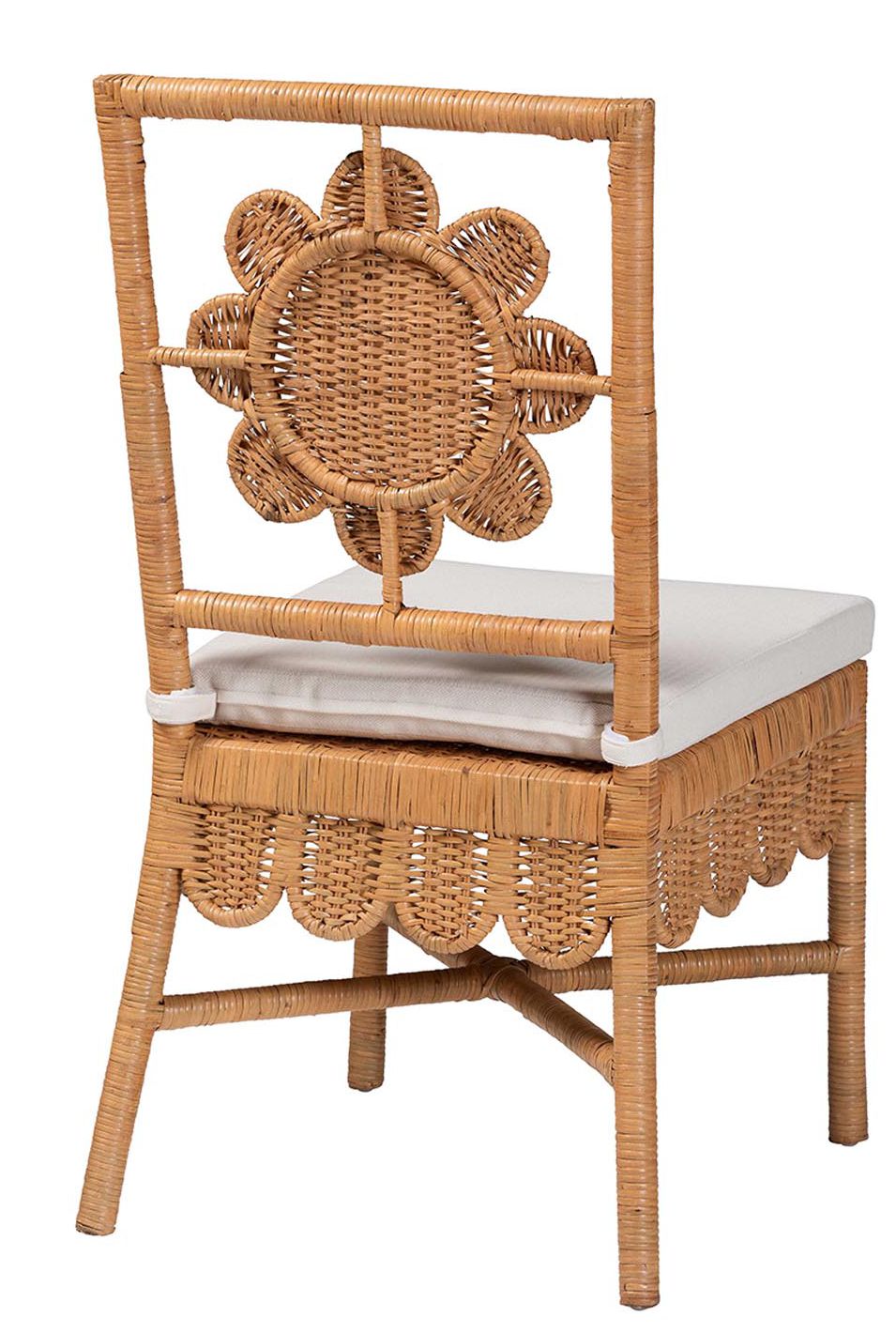 bali & pari Abagale Rattan 2-Piece Dining Chair Set with Removable Cushion