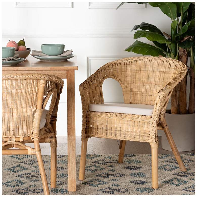 Image 1 bali & pari Abbey Modern Bohemian Natural Rattan Dining Chair