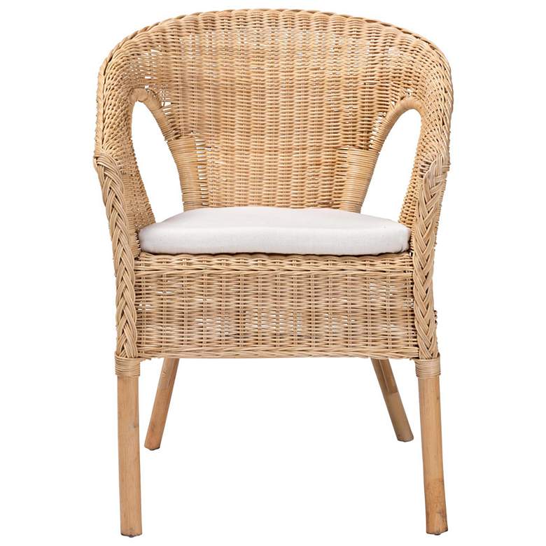 Image 3 bali & pari Abbey Modern Bohemian Natural Rattan Dining Chair more views