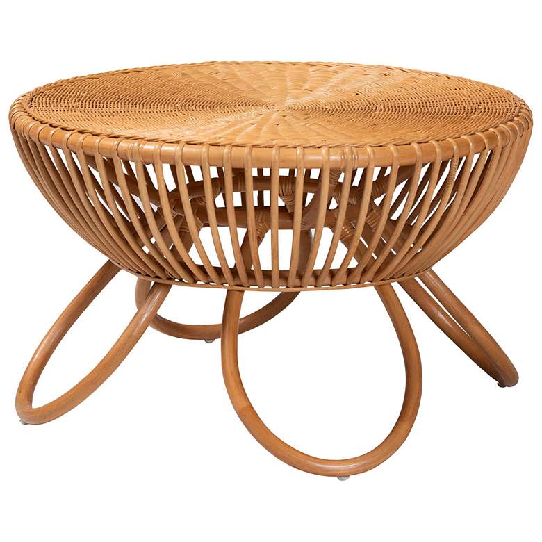 Image 2 bali & pari Abel Natural Rattan Coffee Table with Splayed Legs