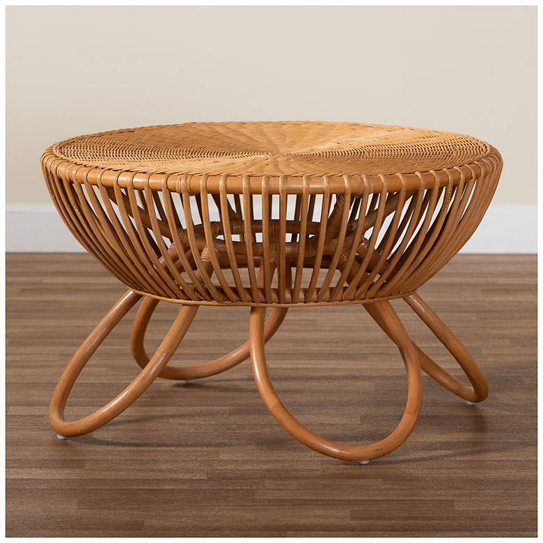 Image 1 bali & pari Abel Natural Rattan Coffee Table with Splayed Legs