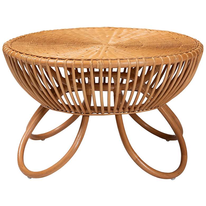 Image 4 bali & pari Abel Natural Rattan Coffee Table with Splayed Legs more views