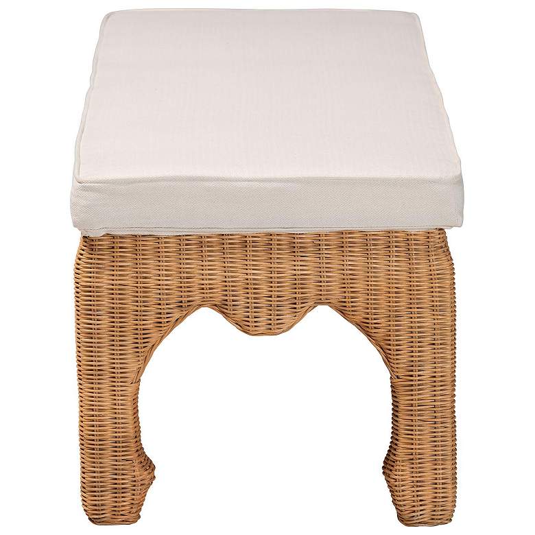 Image 4 bali & pari Abena Boho Ming Style Natural Rattan Bench with Cushion more views