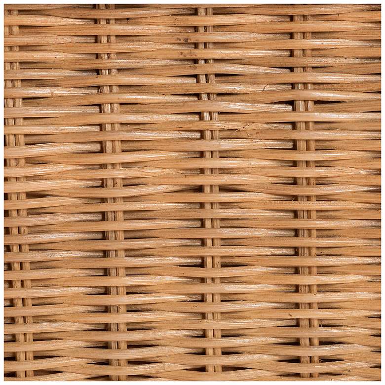 Image 6 bali & pari Abena Boho Ming Style Natural Rattan Bench with Cushion more views