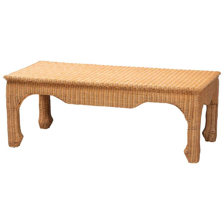 Image 2 bali & pari Abena Ming Style Rattan Rectangular Accent Coffee Table