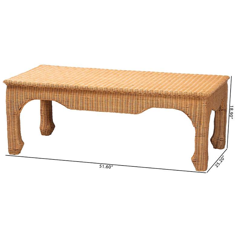 Image 4 bali & pari Abena Ming Style Rattan Rectangular Accent Coffee Table more views