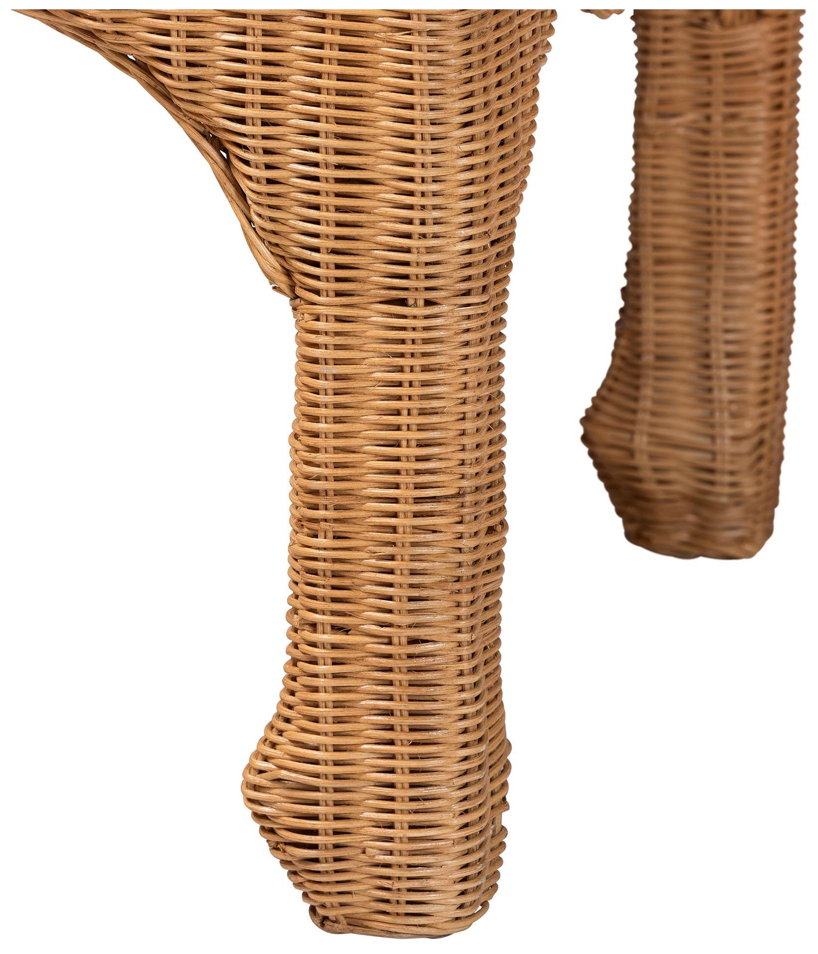 bali & pari Abena Ming Style Rattan Rectangular Accent Coffee Table