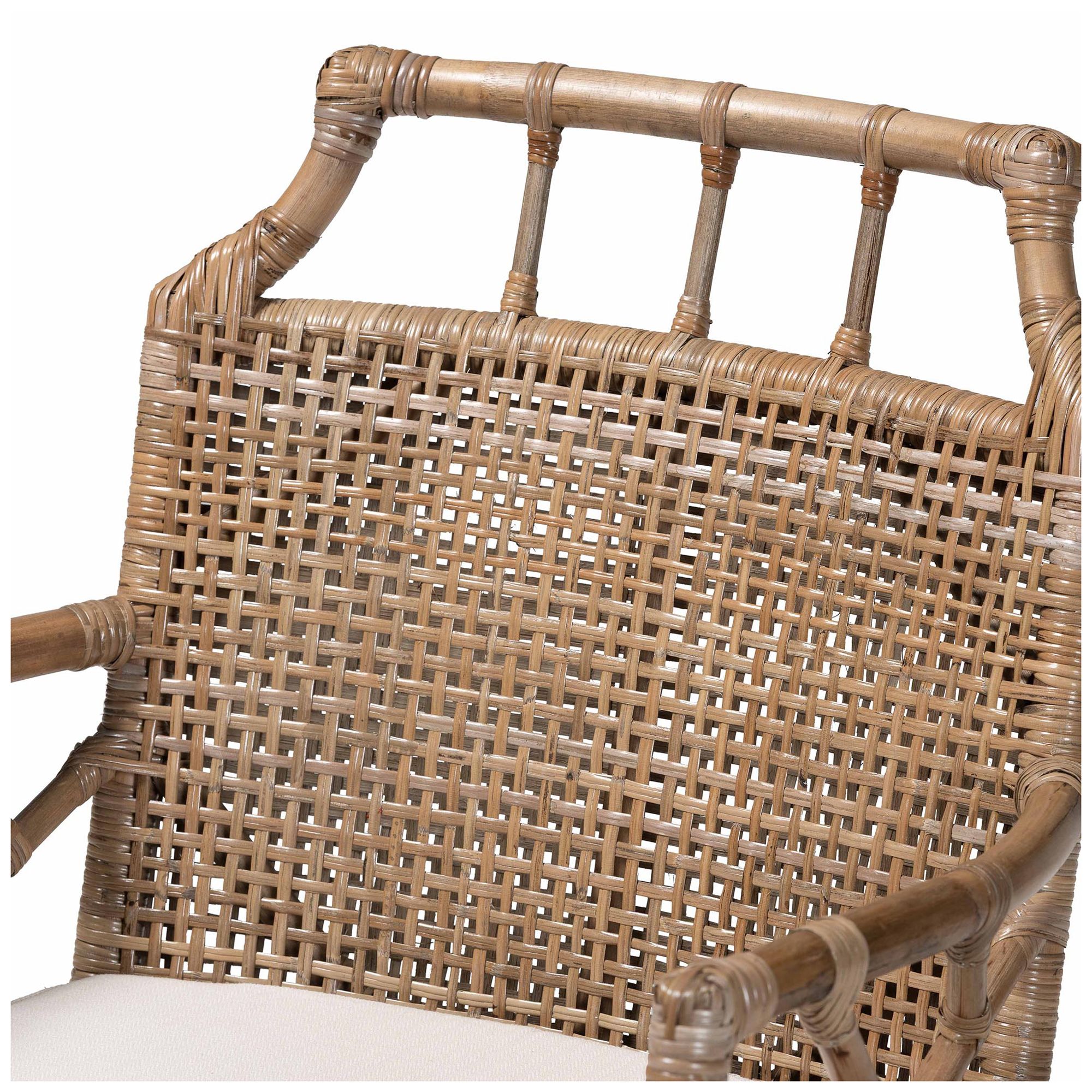 Image 5 bali & pari Abiel Natural Rattan 2 Piece Dining Armchair Set with Cushion more views