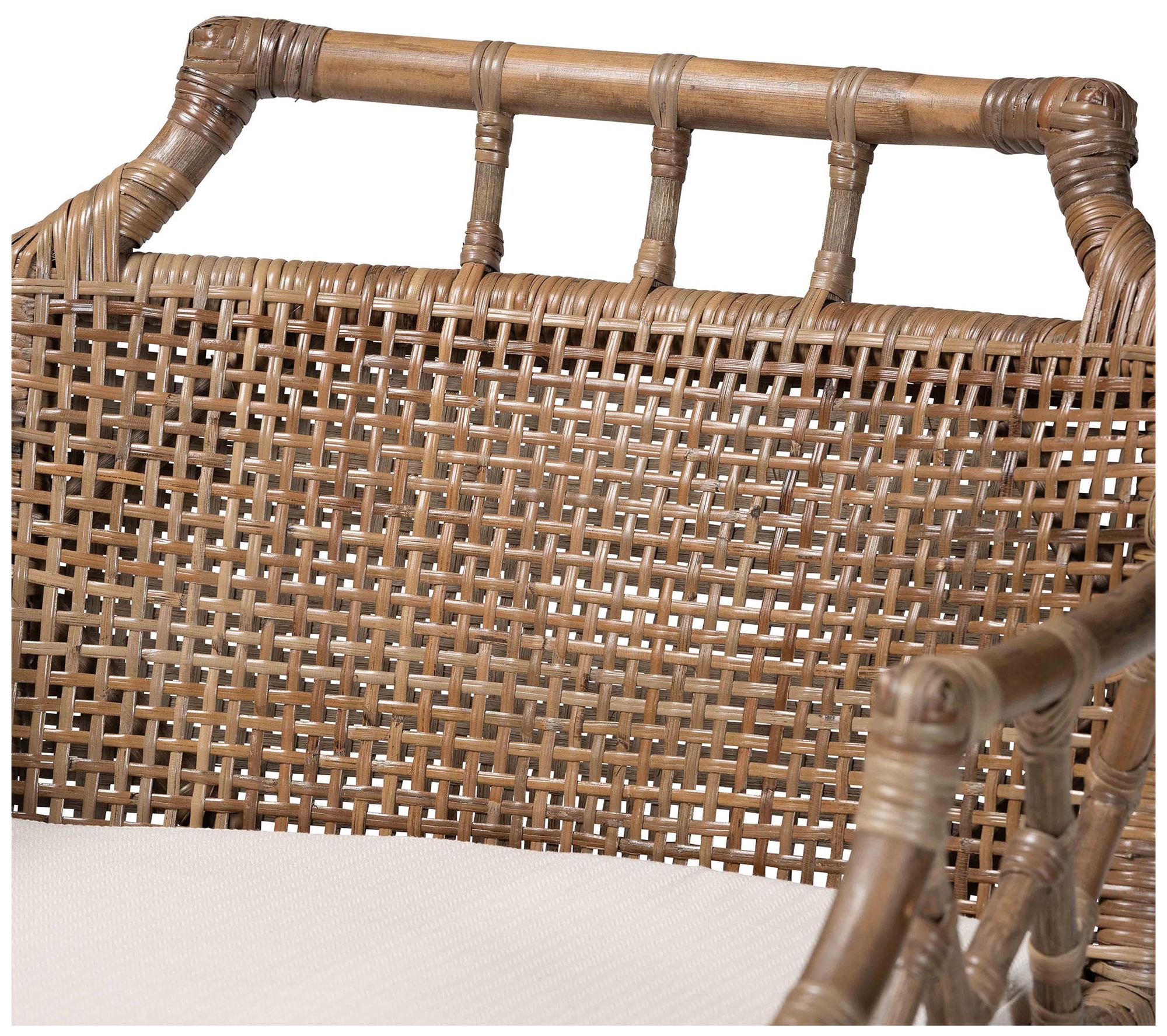 Image 6 bali & pari Abiel Rattan Counter Stool with Arms and Removable Cushion more views