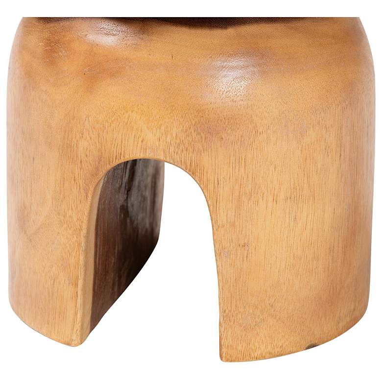 Image 4 bali & pari Abrina Solid Suar Wood Side Table - Hand-Carved End Table more views