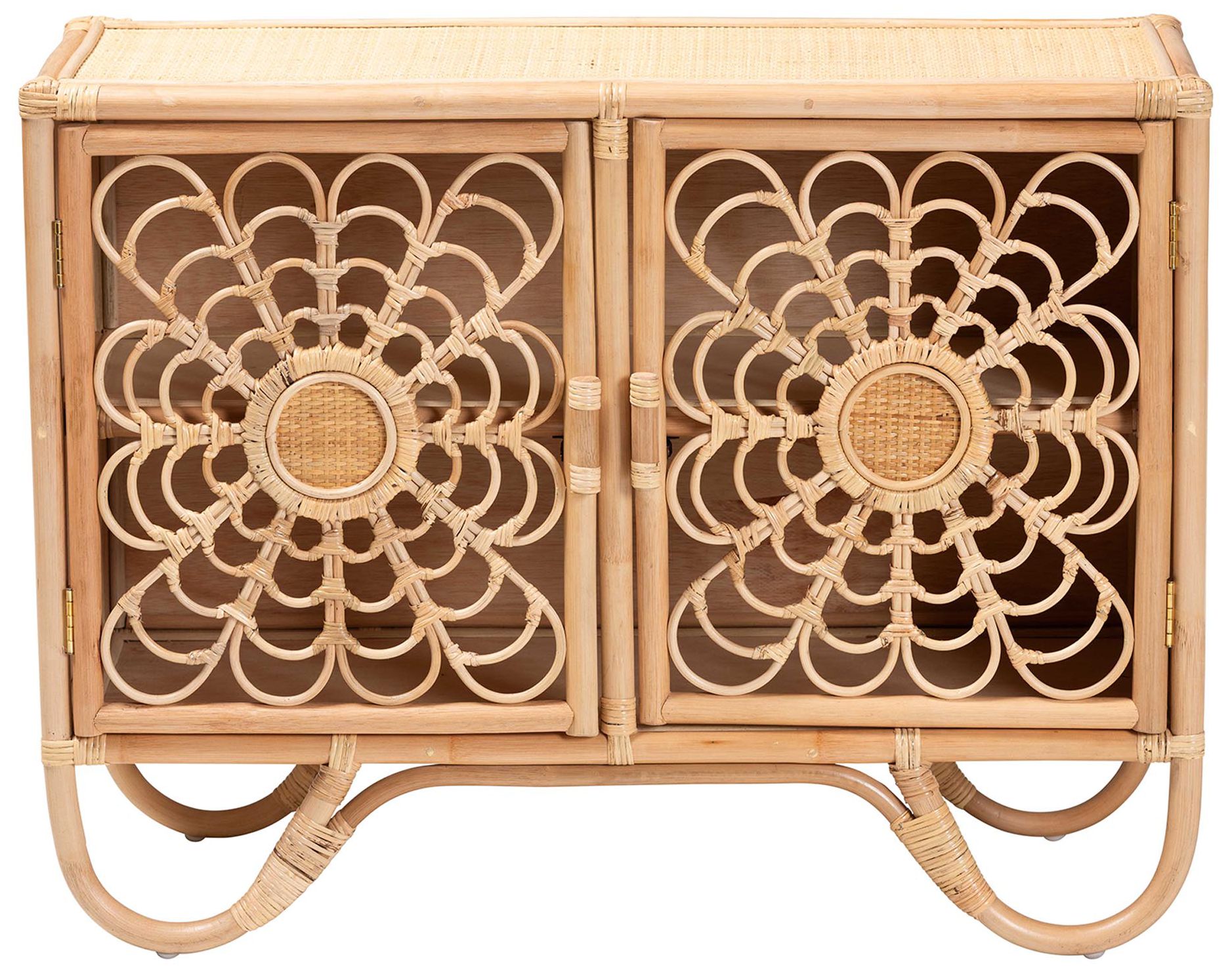 Image 4 bali & pari Acelin Natural Rattan Storage Cabinet - Accent Console more views