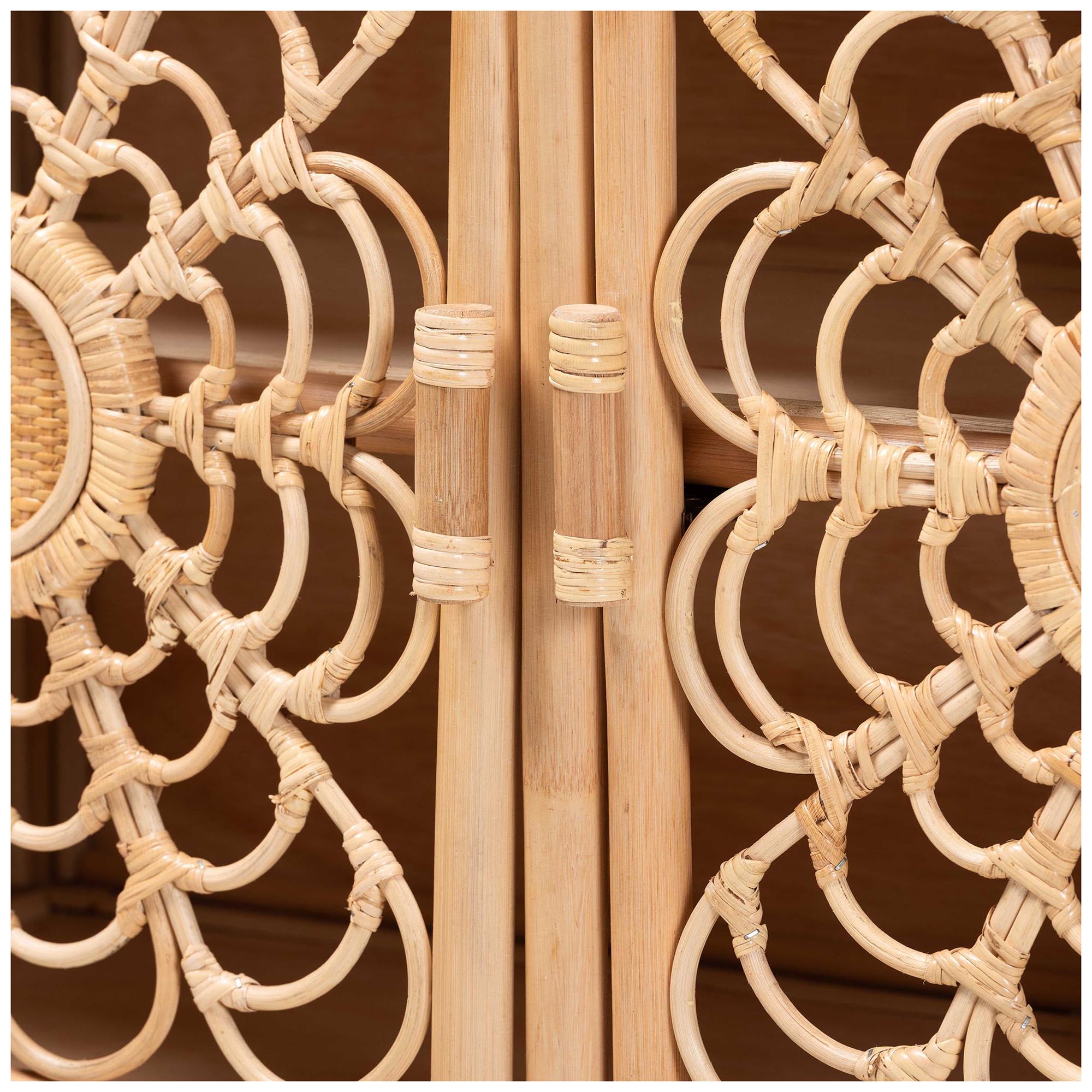 Image 7 bali & pari Acelin Natural Rattan Storage Cabinet - Accent Console more views