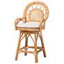 2_bali & pari Adam Natural Rattan Counter Stool - Swivel Bar Chair