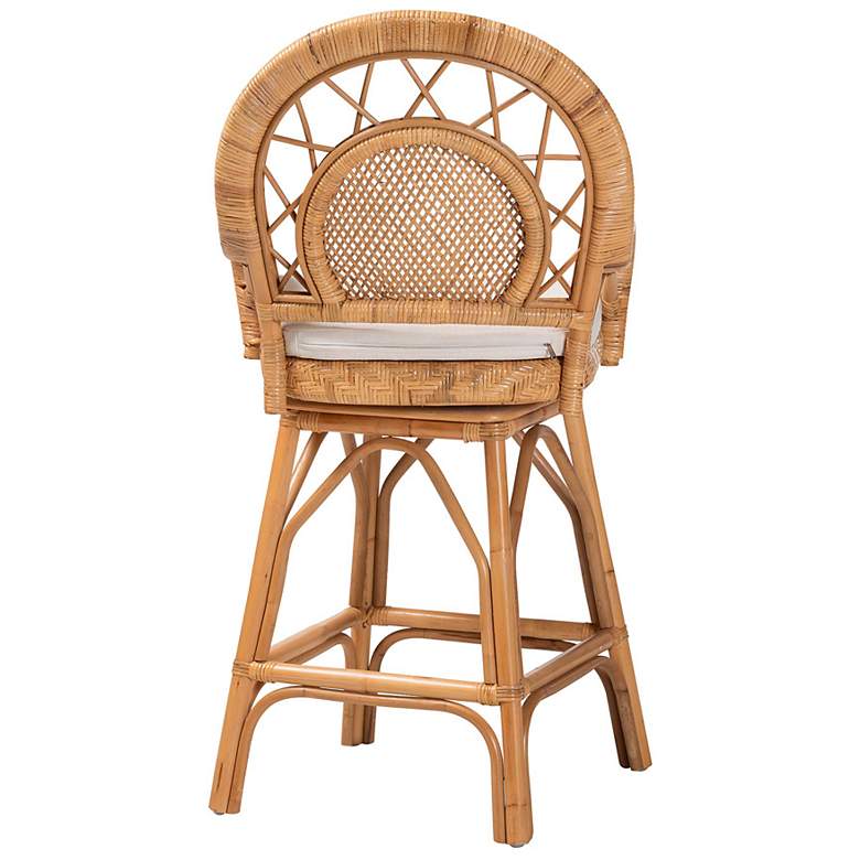 Image 5 bali & pari Adam Natural Rattan Counter Stool - Swivel Bar Chair more views