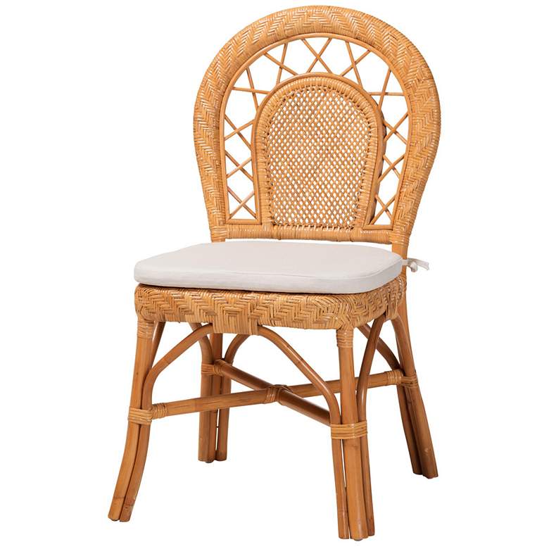 Image 1 bali & pari Adam Natural Rattan Dining Chair with Removable Cushion