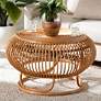 1_bali & pari Adeola Round Lantern Shaped Handcrafted Rattan Coffee Table